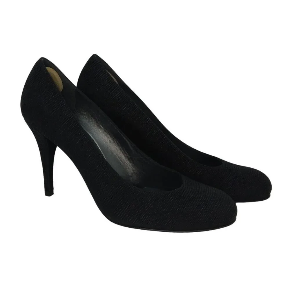 STUART WEITZMAN Top Designer Womens Black Goosebump Napi Heels - Size: 7 1/2